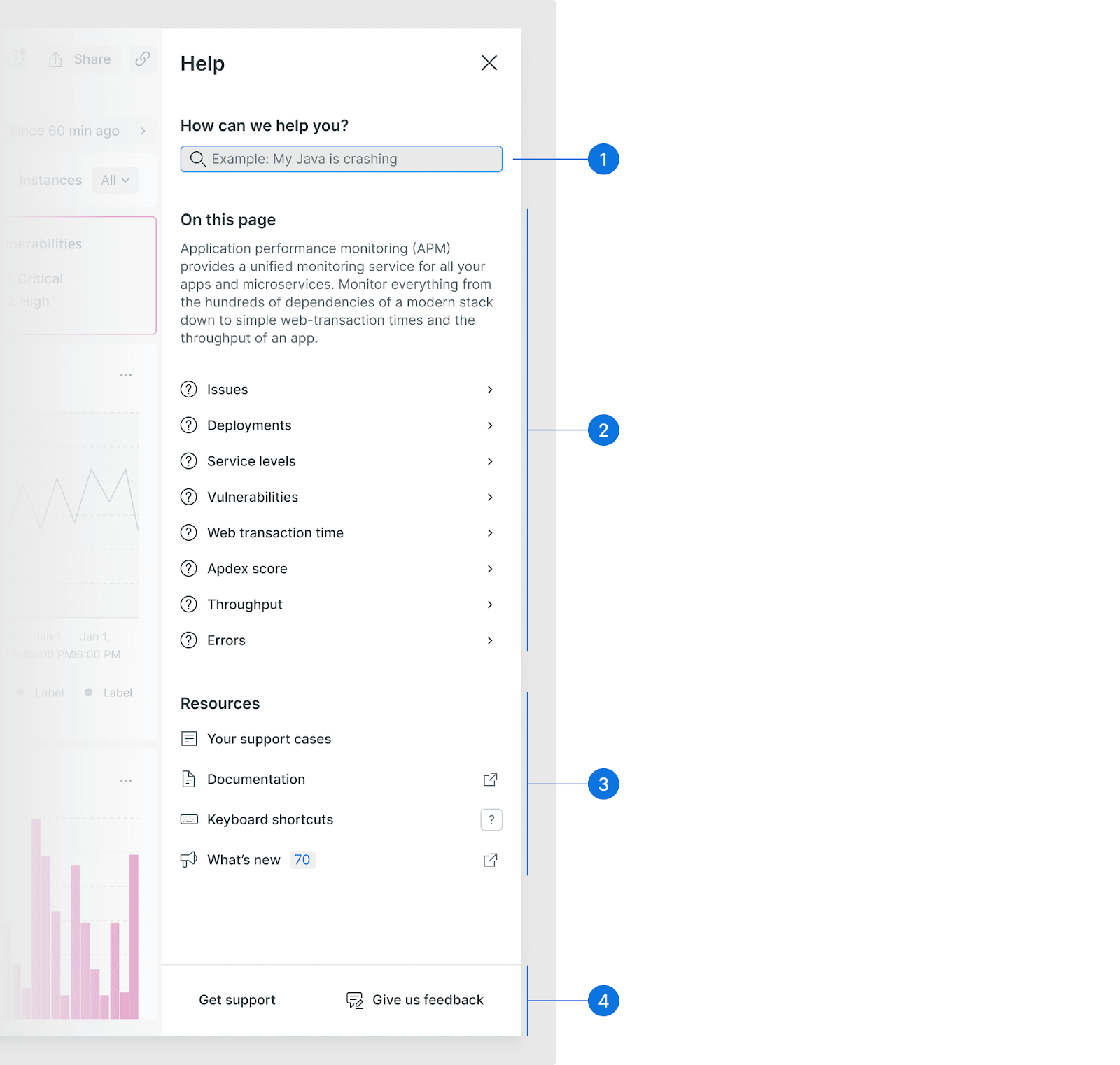 Anatomy of help experience pane